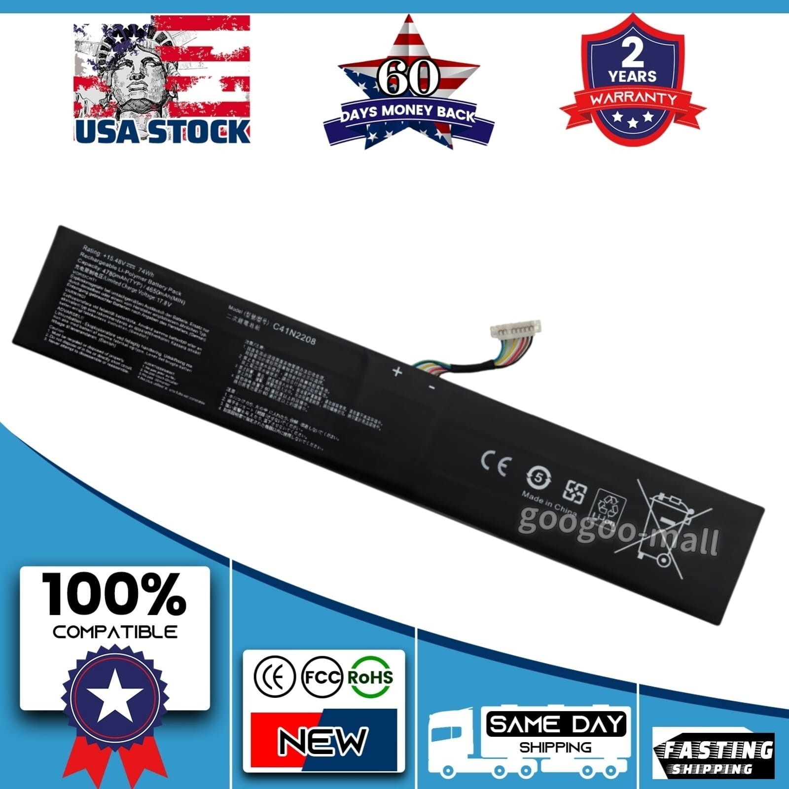 New 4780mAh C41N2208 Battery For ASUS ROG Ally RC71L PC71L Gaming Handheld PC