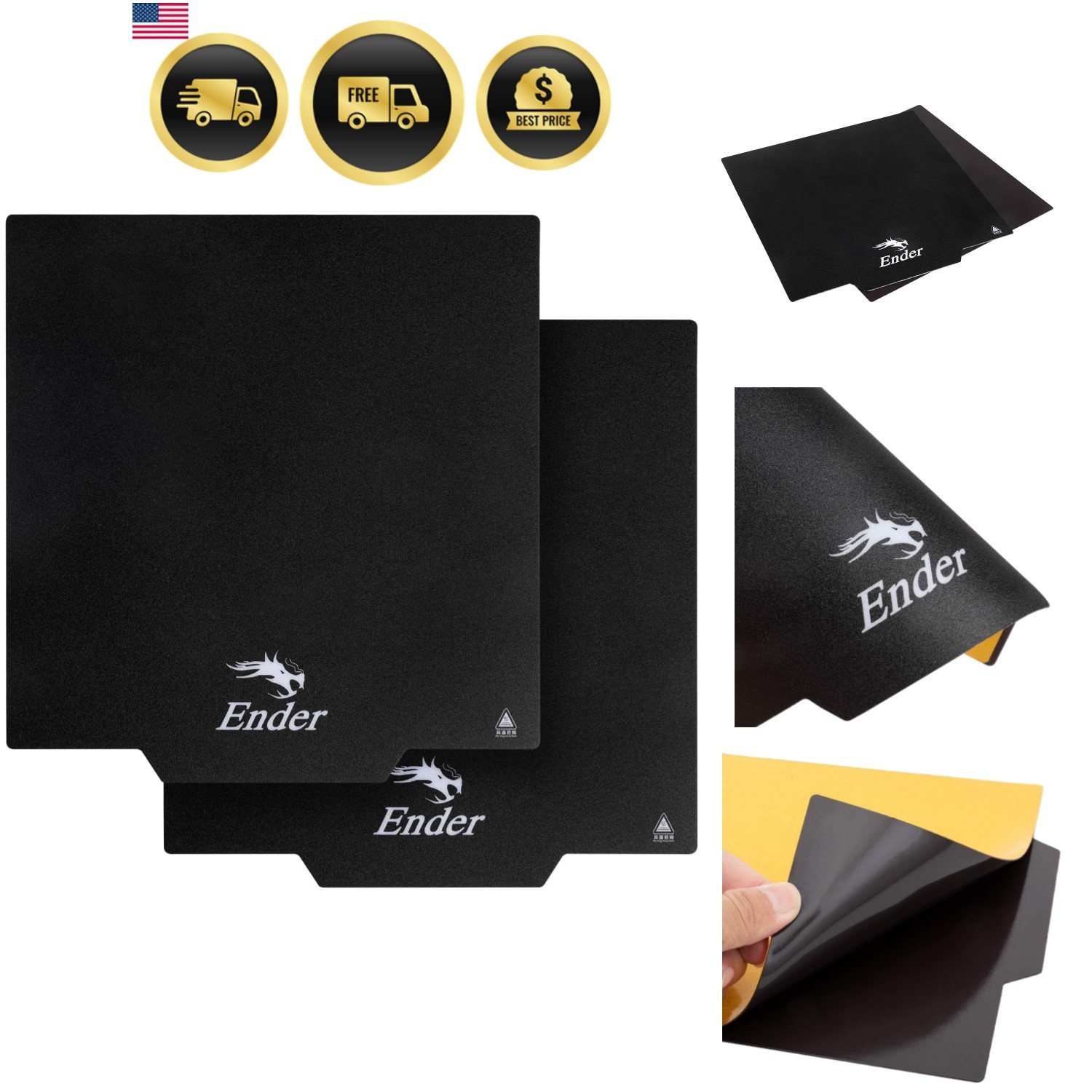 2PCS  Ultra Removable Magnetic 3D Printer Build Surface Heated Bed Cover for ...