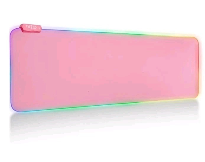 Gaming Mouse Pad LED Desk Mat 8 Light Smooth Gliding Pink RGB High Profo