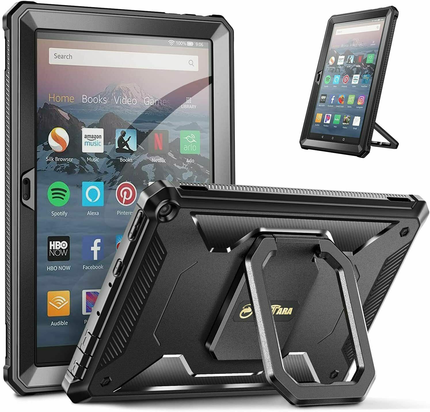 For Amazon Fire HD 10/10 Plus 11th Gen 2021 360° Rotating Case Grip Carry Cover