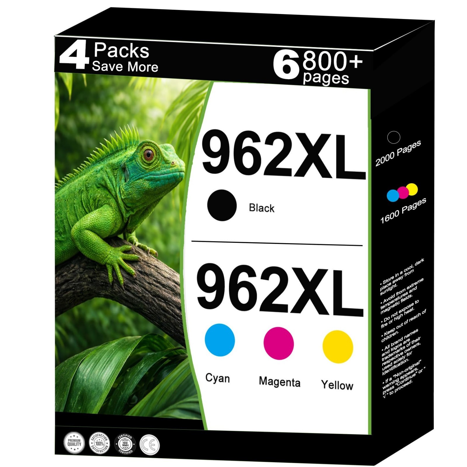 962XL Ink Cartridge 4 Pack Combo Fits HP OfficeJet Pro 9010 9012 9015 9020 9025