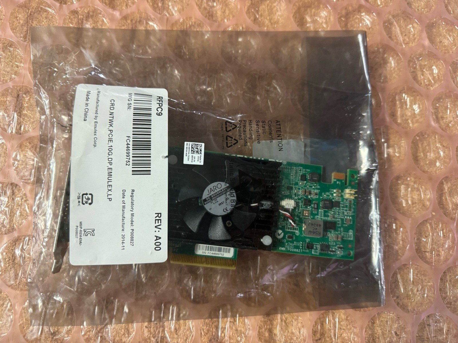 Dell P90KD Emulex Dual Port 10GbE SFP+ Converged Adapter LP NEW