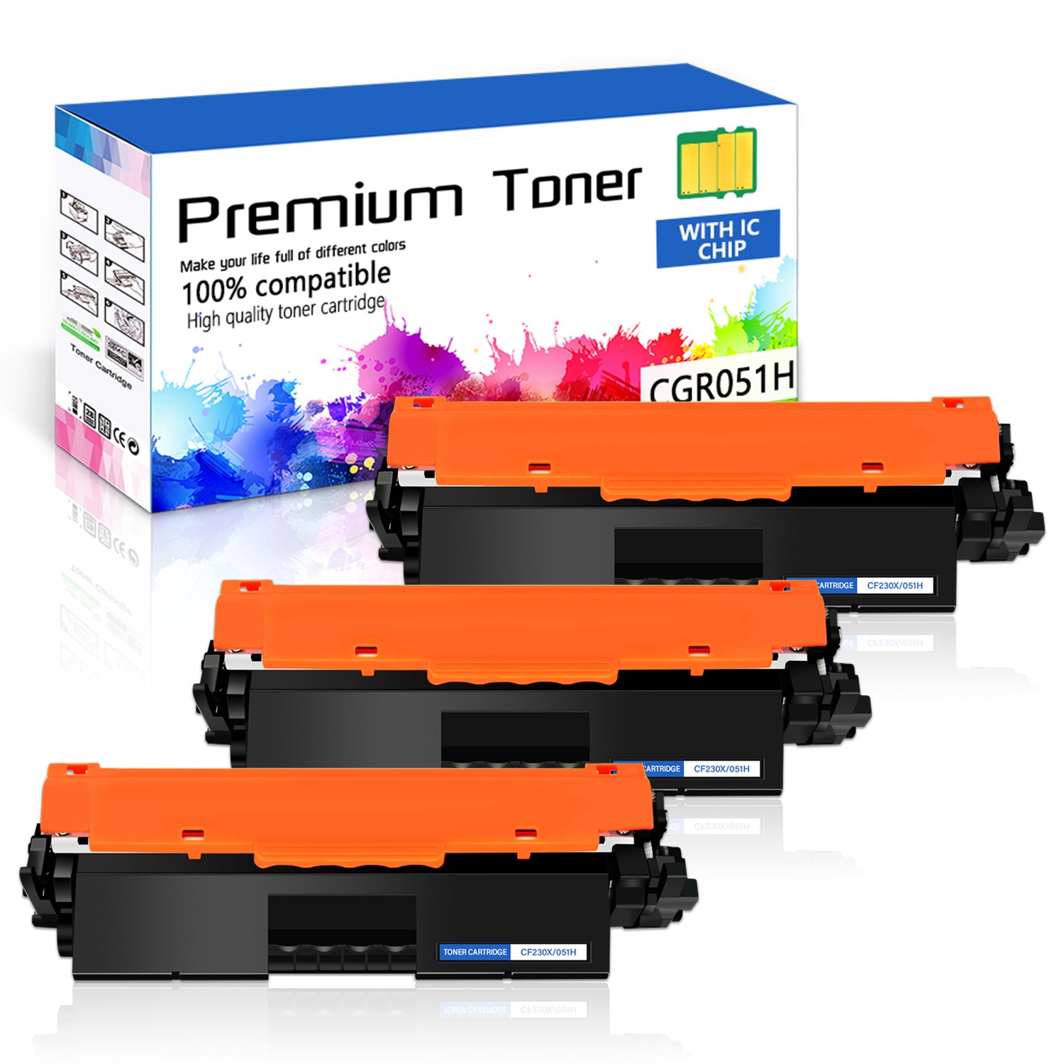 3 PACK - CRG-051H Toner for Canon CRG051H 051H ImageCLASS MF264dw MF269dw