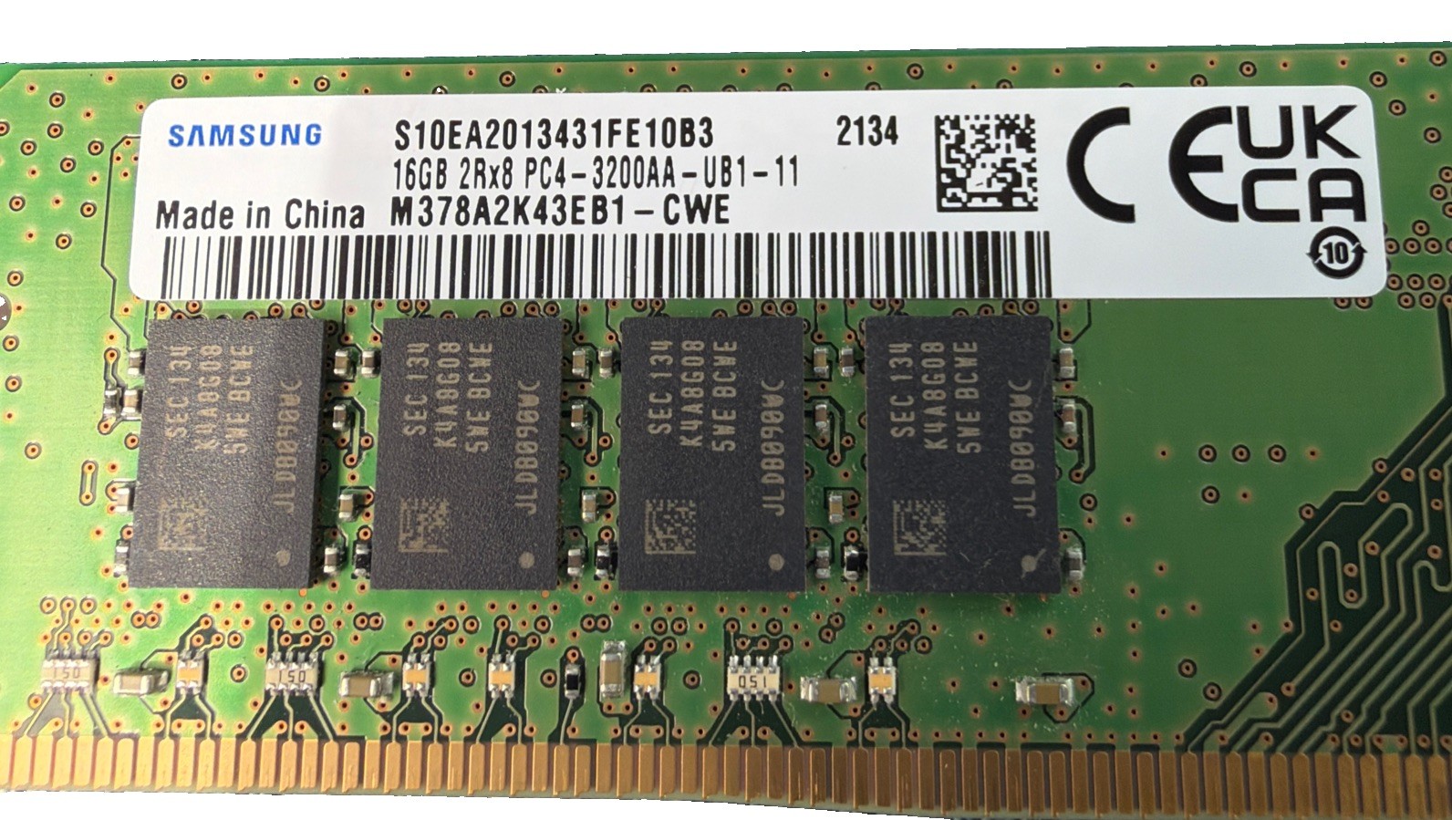 Samsung 16GB DDR4 3200 Desktop DIMM RAM 2Rx8 PC4