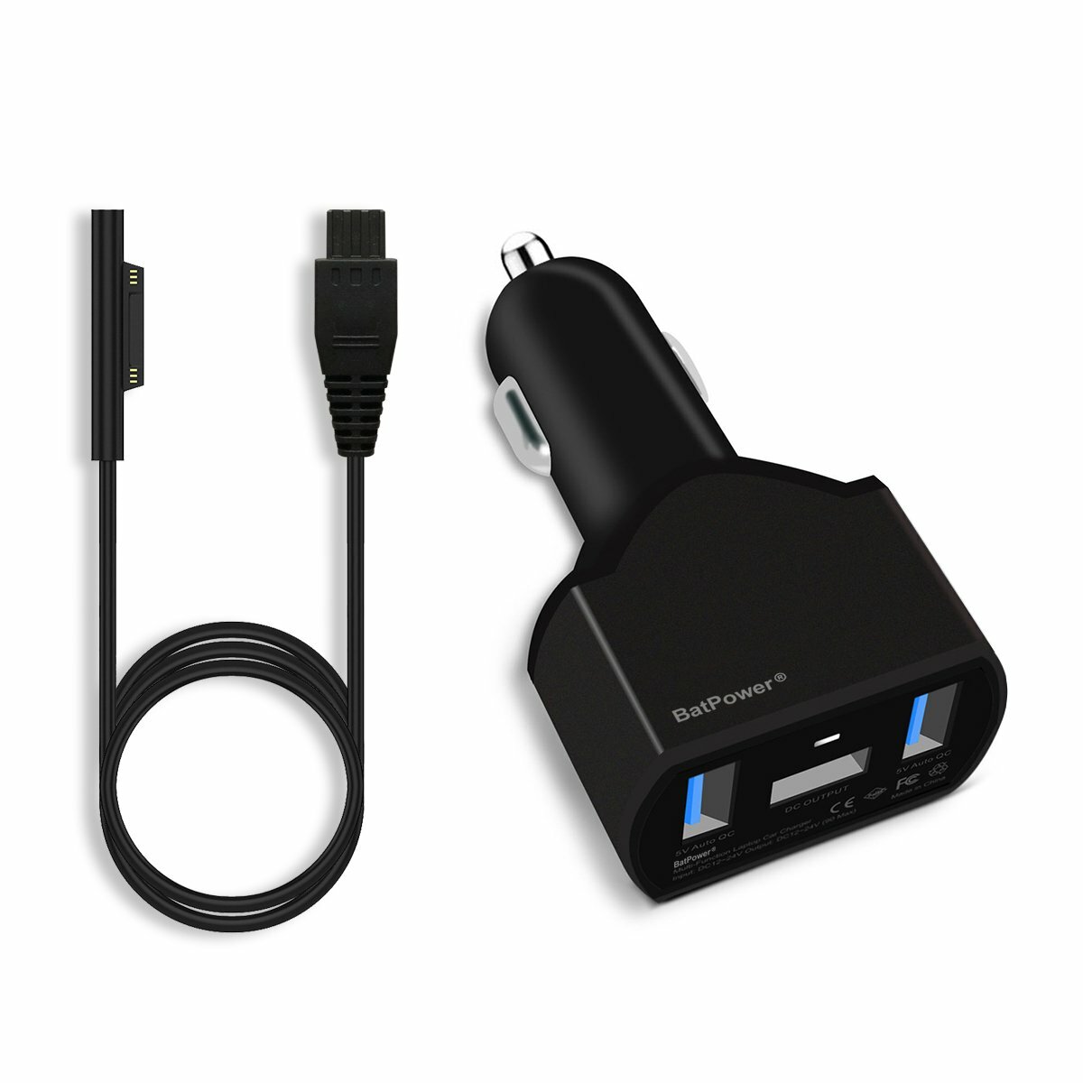 BatPower 110W 102W 65W 44W Surface Pro 7 Car Power Supply Microsoft Car Charger