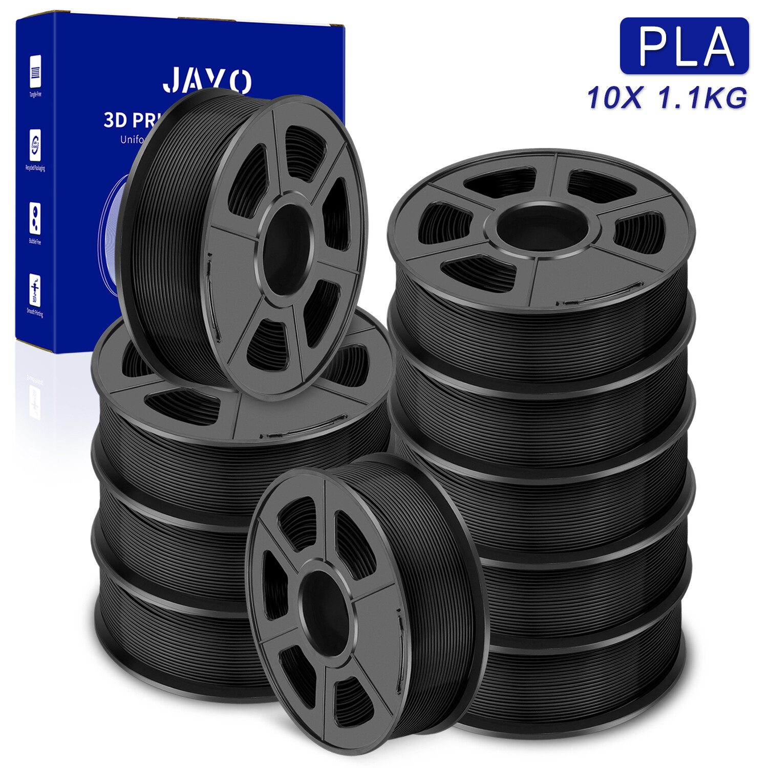 JAYO 10Rolls 1.1KG PLA Classic PLA+ SILK Matte PETG ABS 1KG 1.75mm 3D Filament