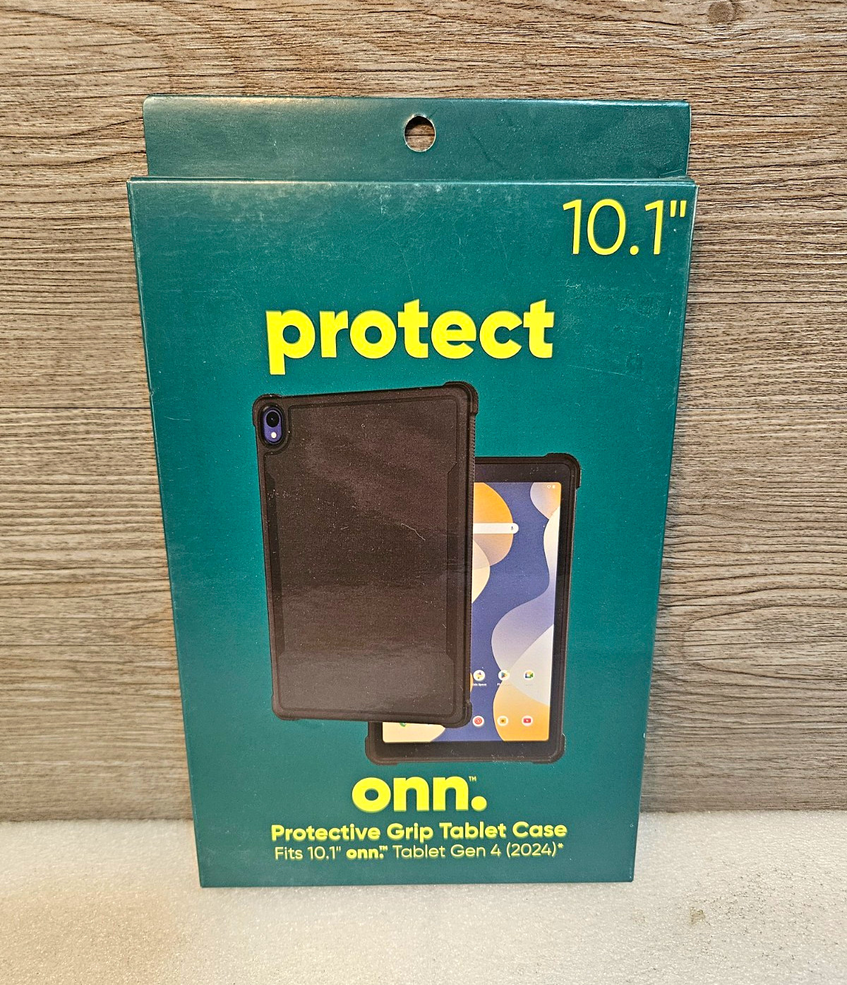 onn. Protective Grip Case for 10.1" Tablet Gen 4 (2024) Stand Shockproof Black