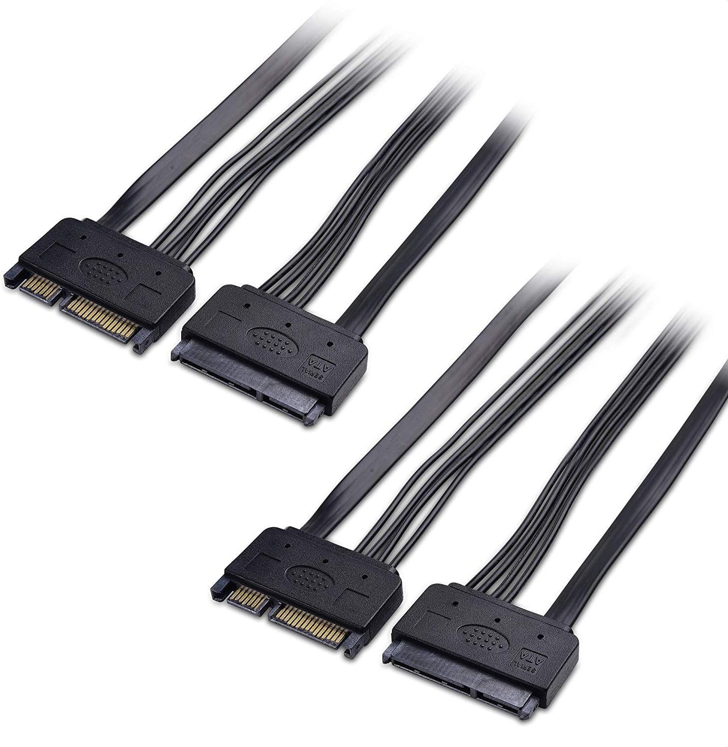 2-Pack 22-Pin Power and Data SATA Extension Cable - 20 Inches