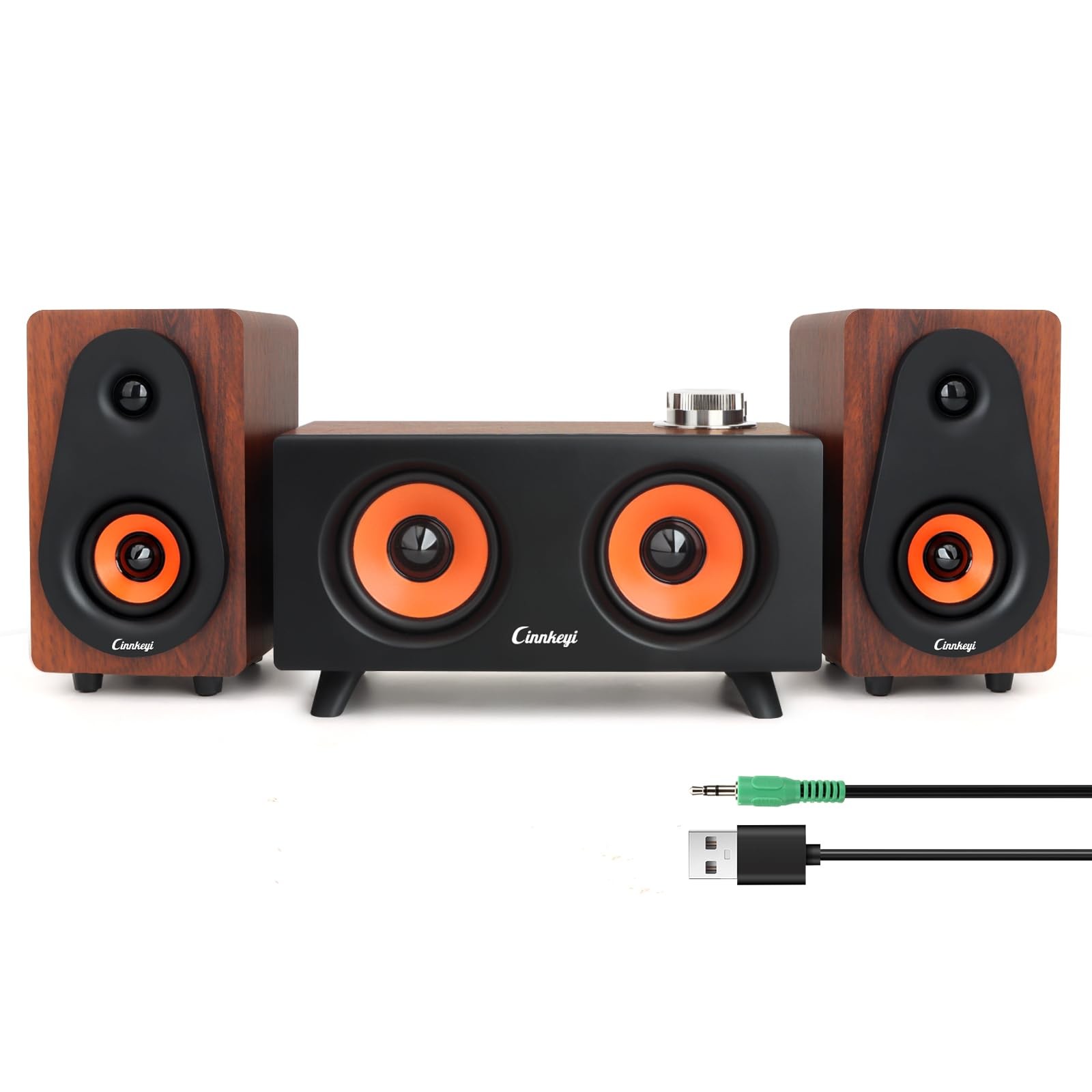 【2026 Update】 USB 2.1 Computer Speakers with Subwoofer, 3.5Mm/Usb Input Pc Speak
