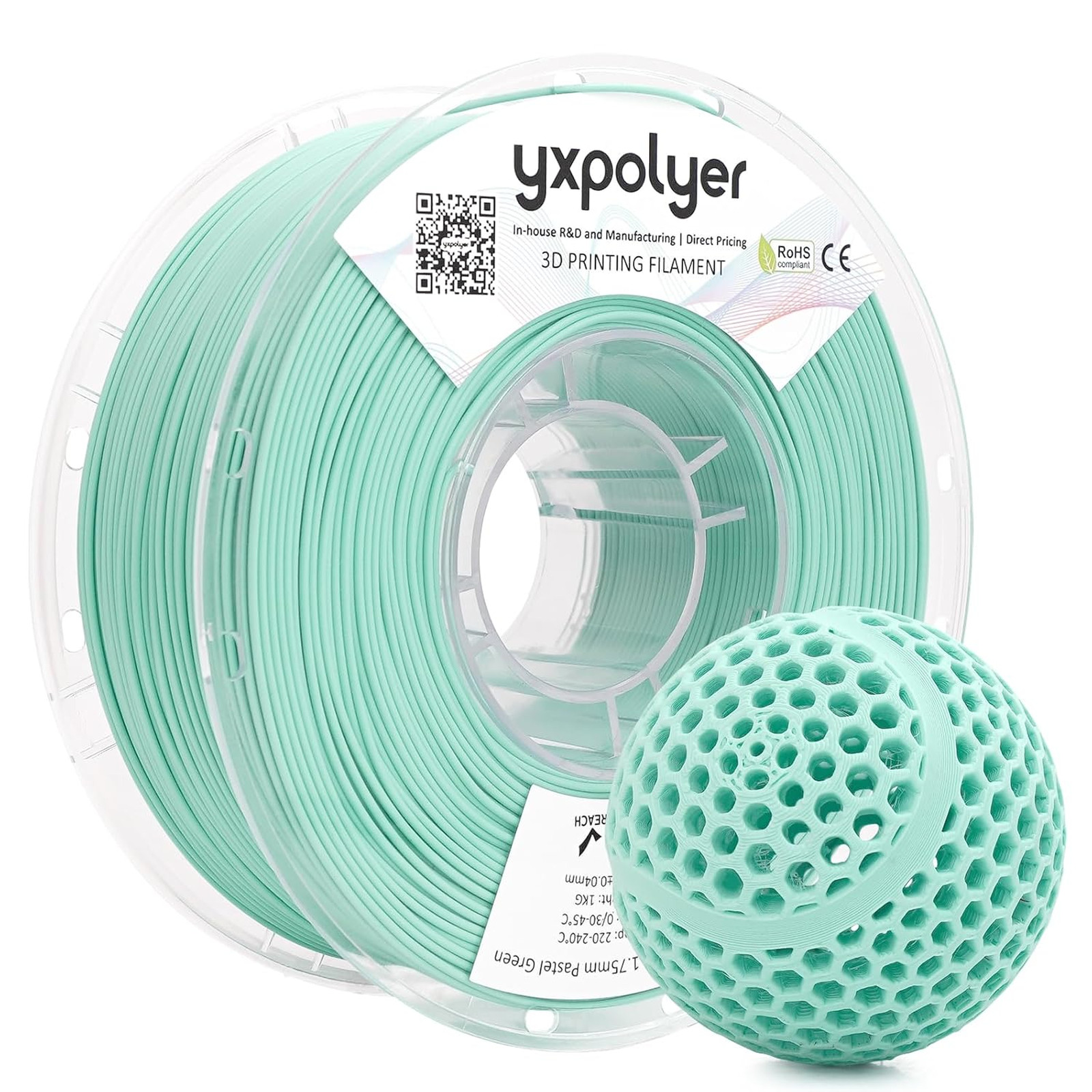 Flexible PLA Food Safe 92A Soft 3D Printer Filament 1.75mm 1kg for Toys and Ball
