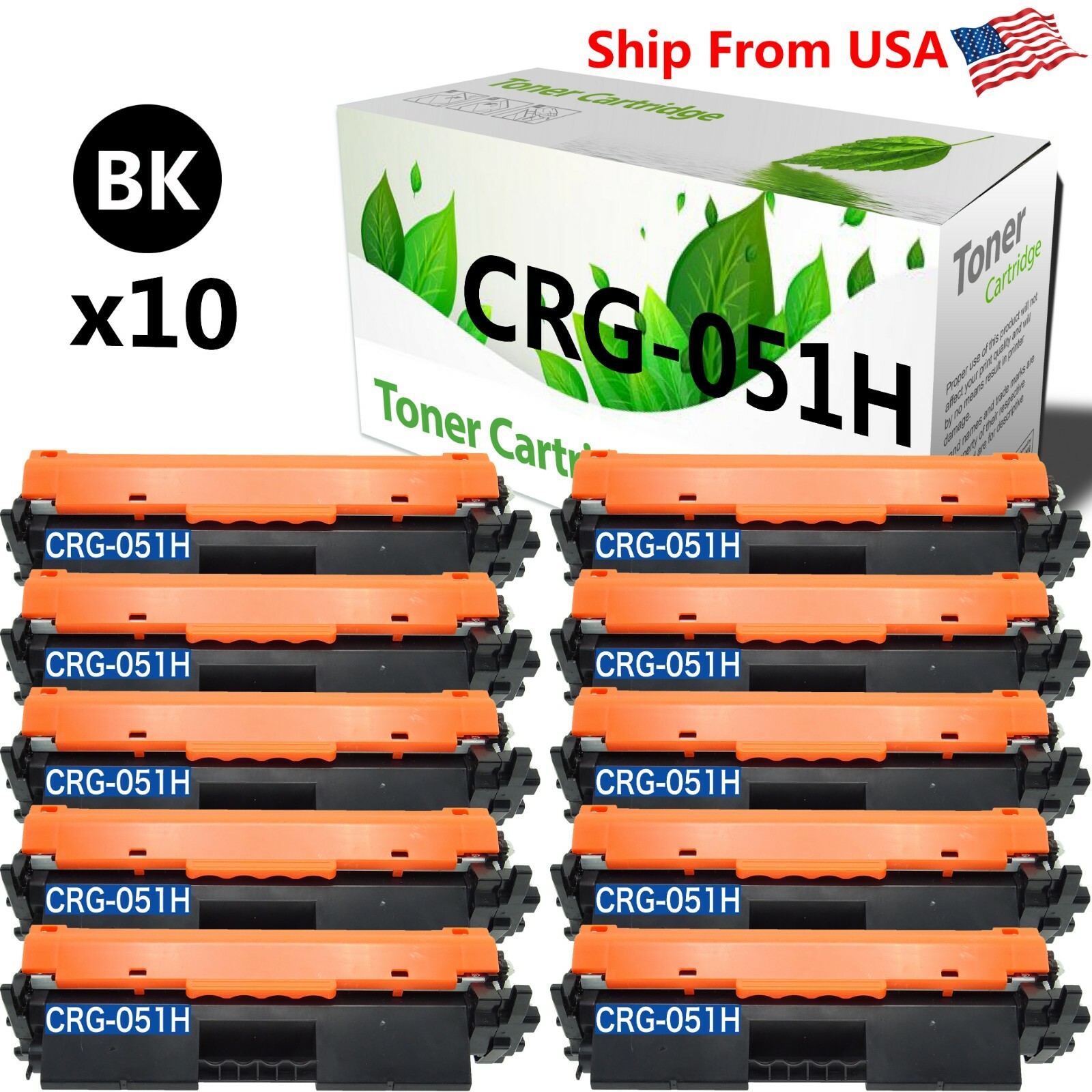 10PK CRG051H Toner Cartridge 051H for imageCLASS LBP162dw MF264dw