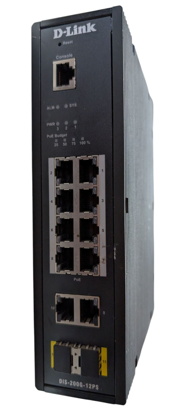 D-Link DIS-200G-12PS 12-Port Gigabit Smart Managed Industrial PoE Switch-240W