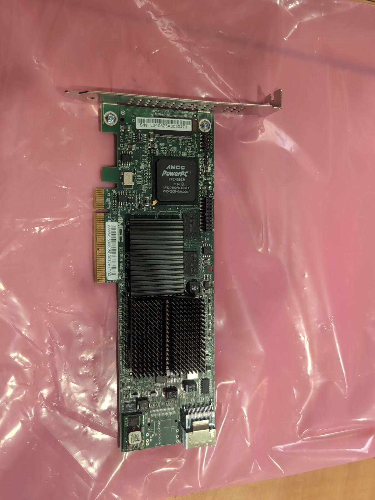 LSI AMCC PowerPC PPC405CR 9690SA-8I SAS SATA PCIe RAID Controller.