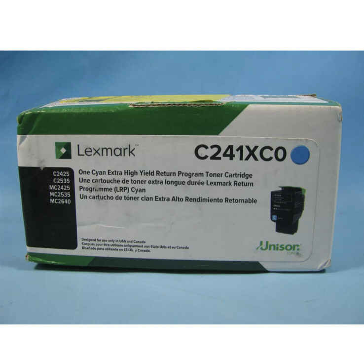 Lexmark C241XC0 Cyan Extra High Yield Return Program Cartridge Toner NEW IN BOX