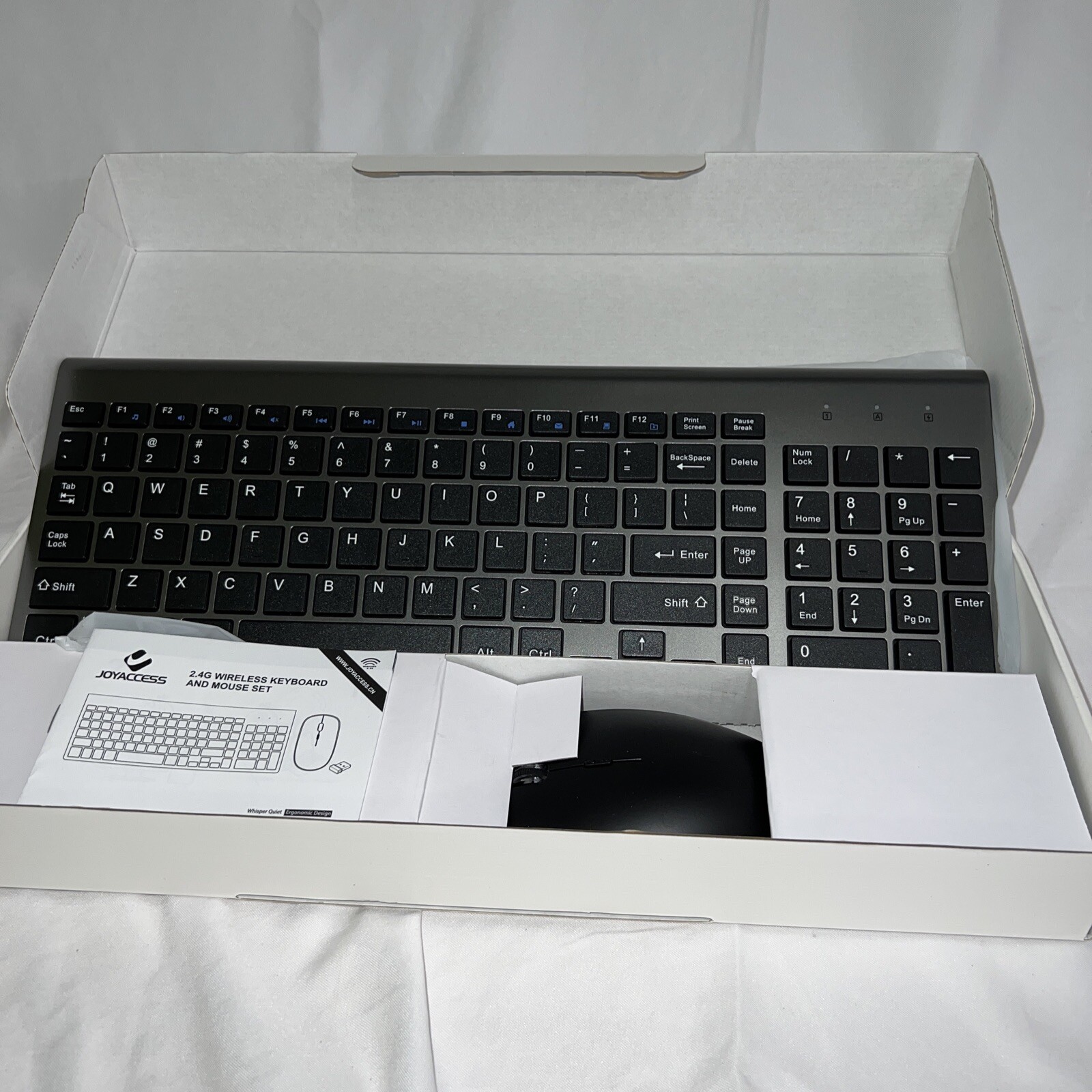 Joyaccess KB2US Graphite 2.4G Compact Wireless Keyboard And Mouse Used