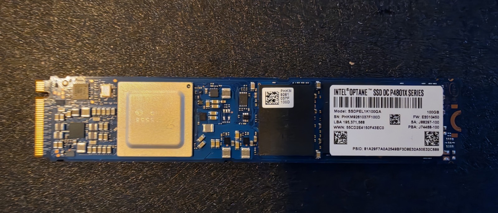 Intel 100GB Optane DC P4801X M.2 22110 PCIe NVMe SSDPEL1C100GA01 SSD