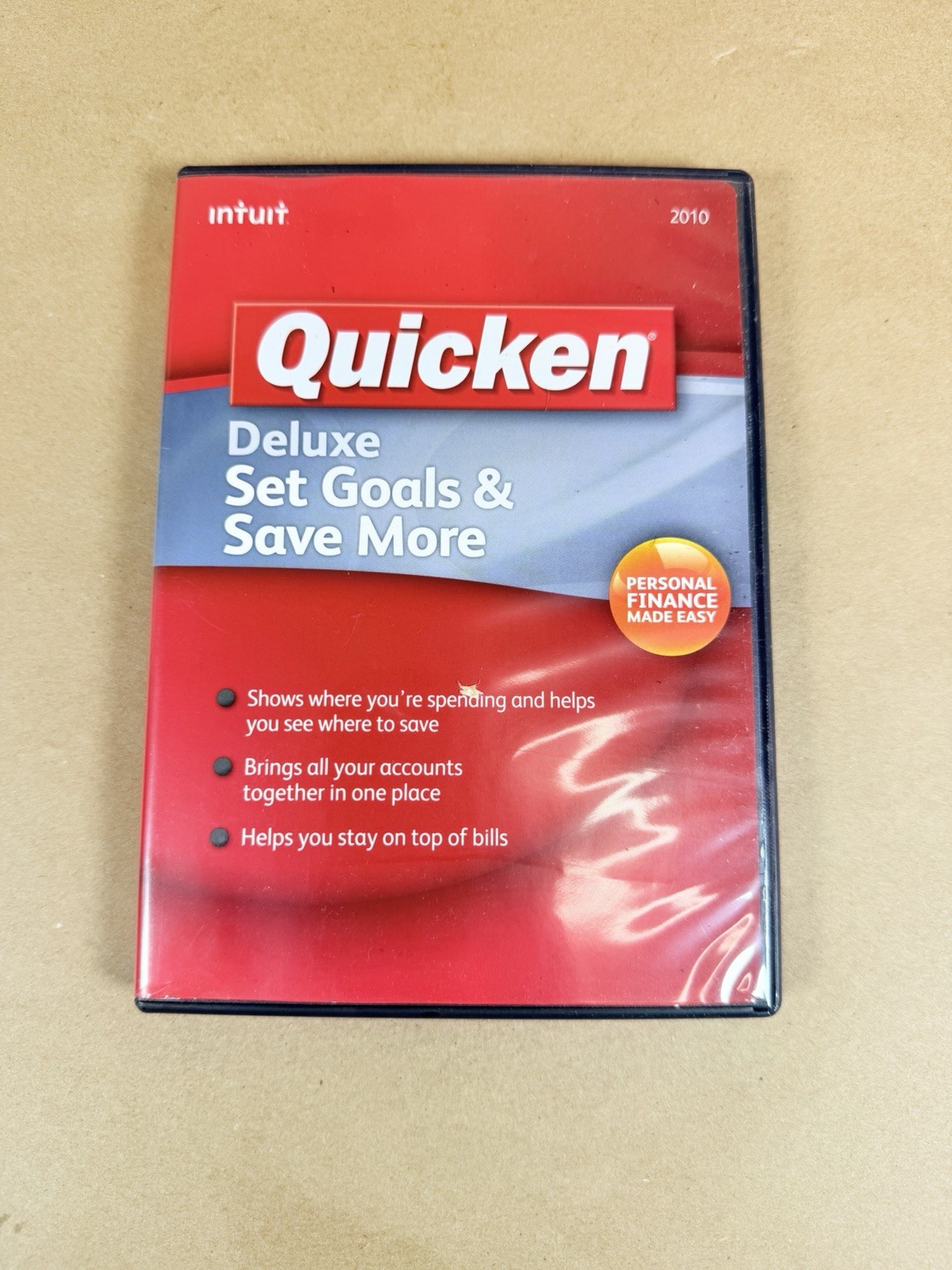 Intuit Quicken Deluxe 2010 Personal Finance PC Software Windows CD Vintage