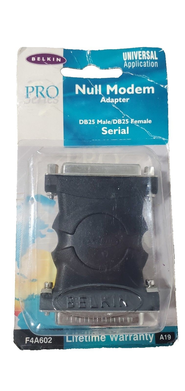 NIP Belkin Pro Series Null Modem Adapter Db25 Male Db25 Female Serial F4a602 A19