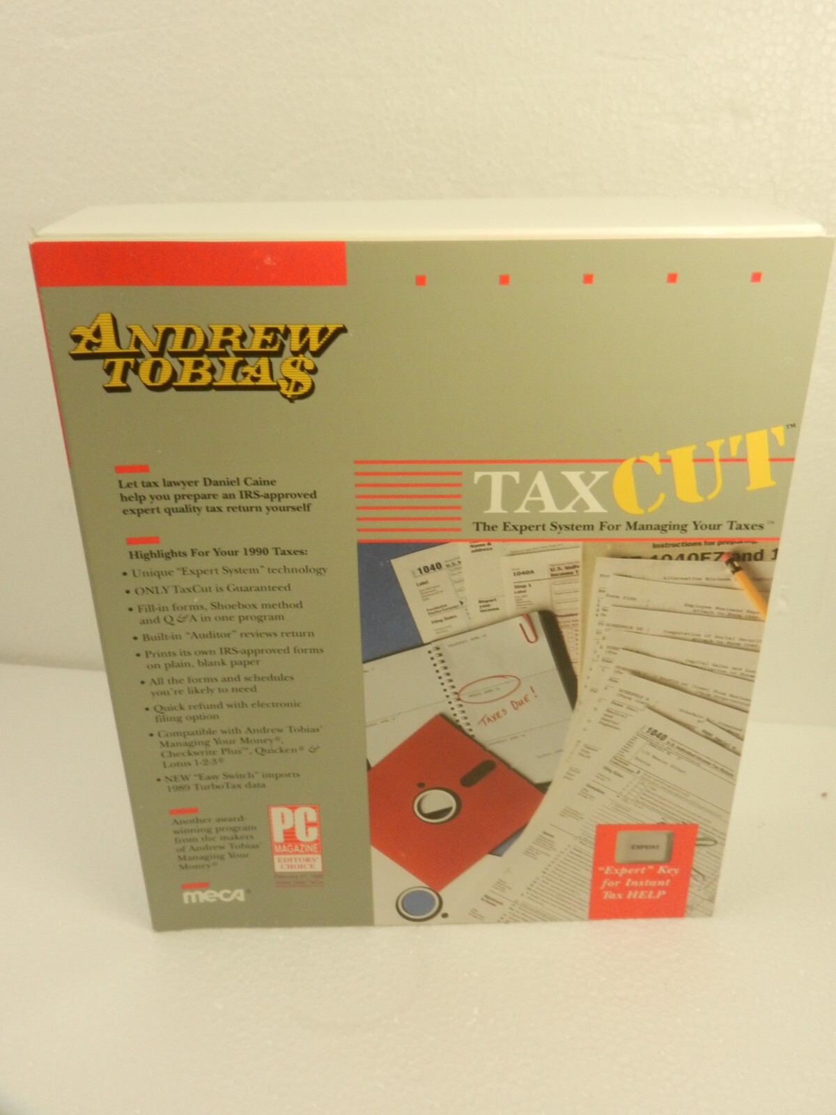 Vintage - Andrew Tobias Tax Cut MECA Software 3.25” 5.25" Disks for Windows