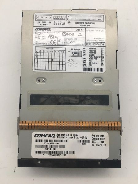50/100gb ait 50 tape drive 153612-005 eod005, 70-40375-01,scsi,68pin