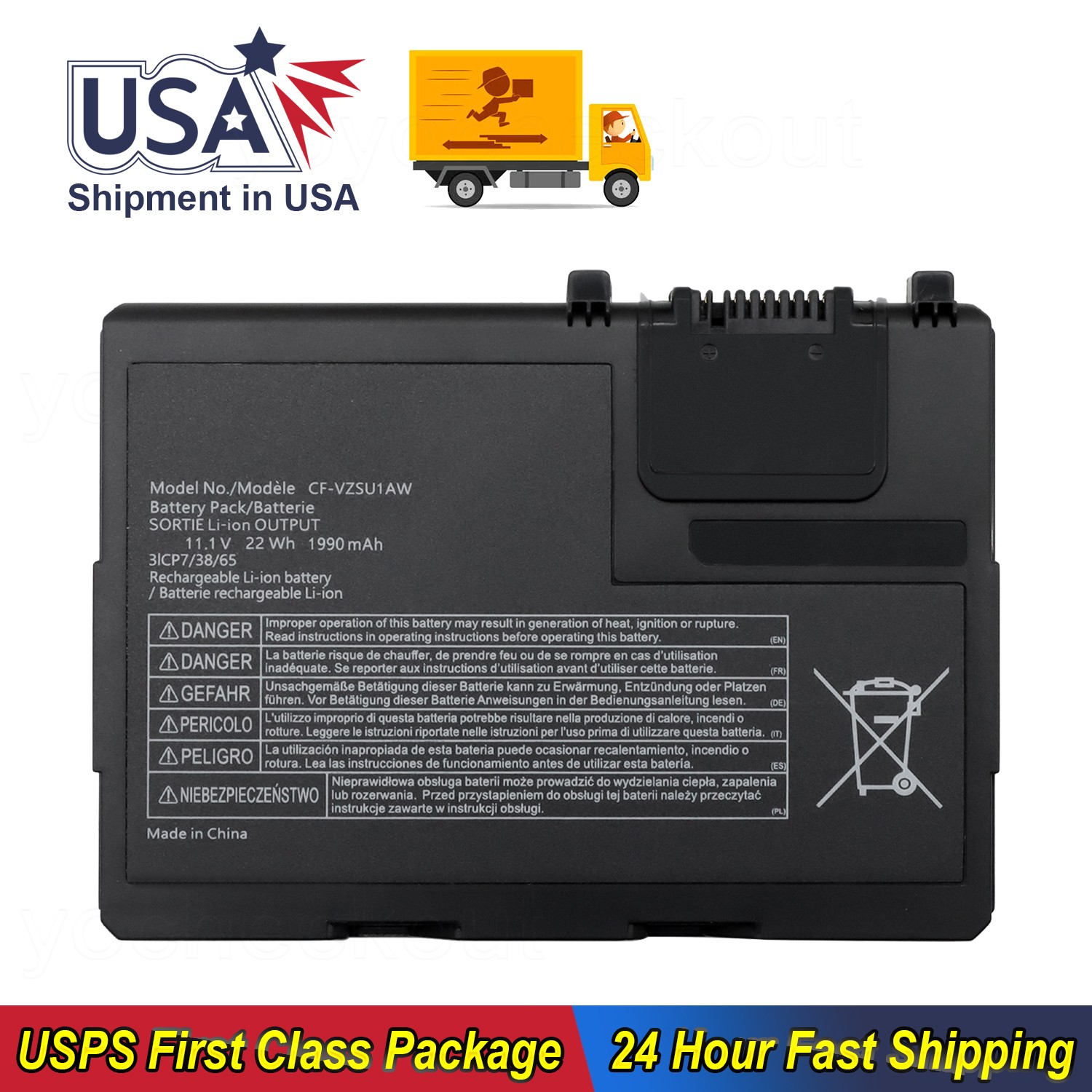 Battery 1990mAh For Panasonic Toughbook CF-33 CF-33X CF-33AEHFATG CF-33AEQGATG