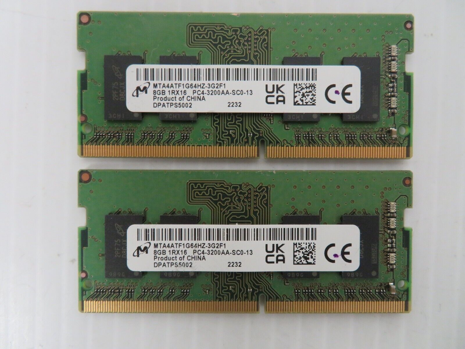 Micron 16GB (2x8GB) 1Rx16 PC4-3200AA Memory RAM Kit SO-DIMM MTA4ATF1G64HZ-3G2F1