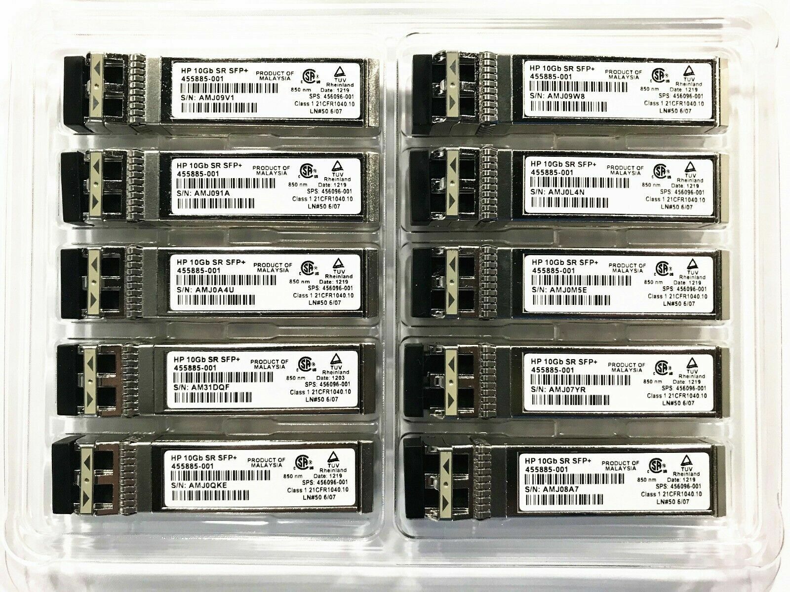 10PCS HP 455883-B21 455885-001 456096-001 HPE BladeSystem c-Class 850nm MMF.