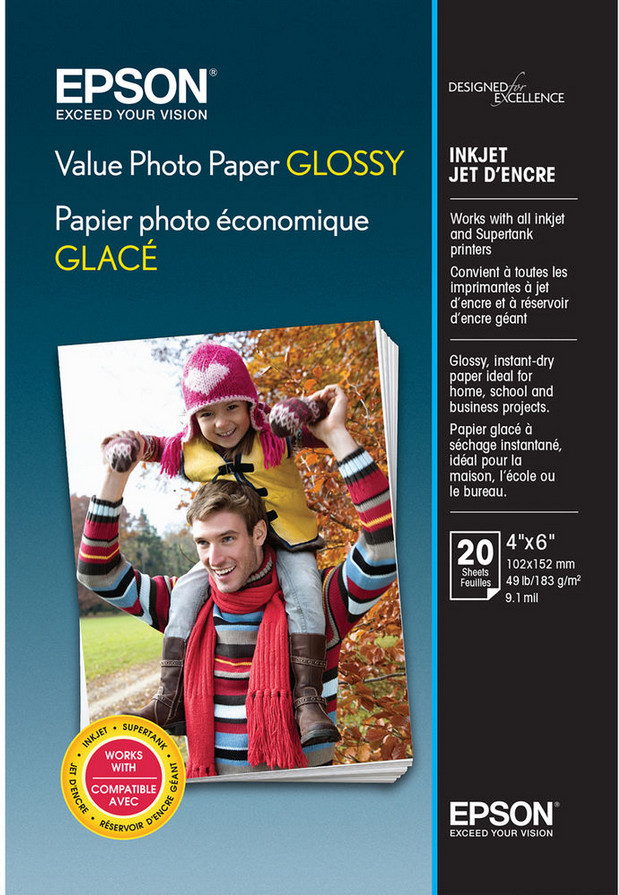 Epson Value Photo Paper Glossy 20 Sheets 4x6" S400032
