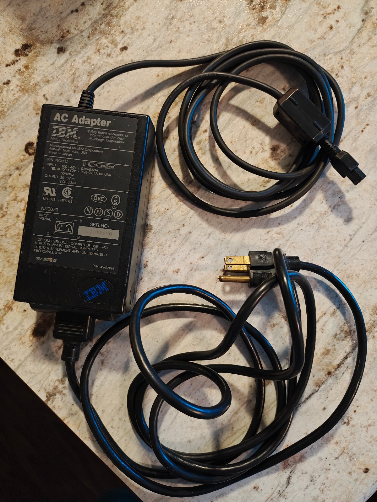 IBM Thinkpad PC Computer AC Adapter 49G2192 4 Pin 20-10V 2.00-3.38A 49G2194 VTG