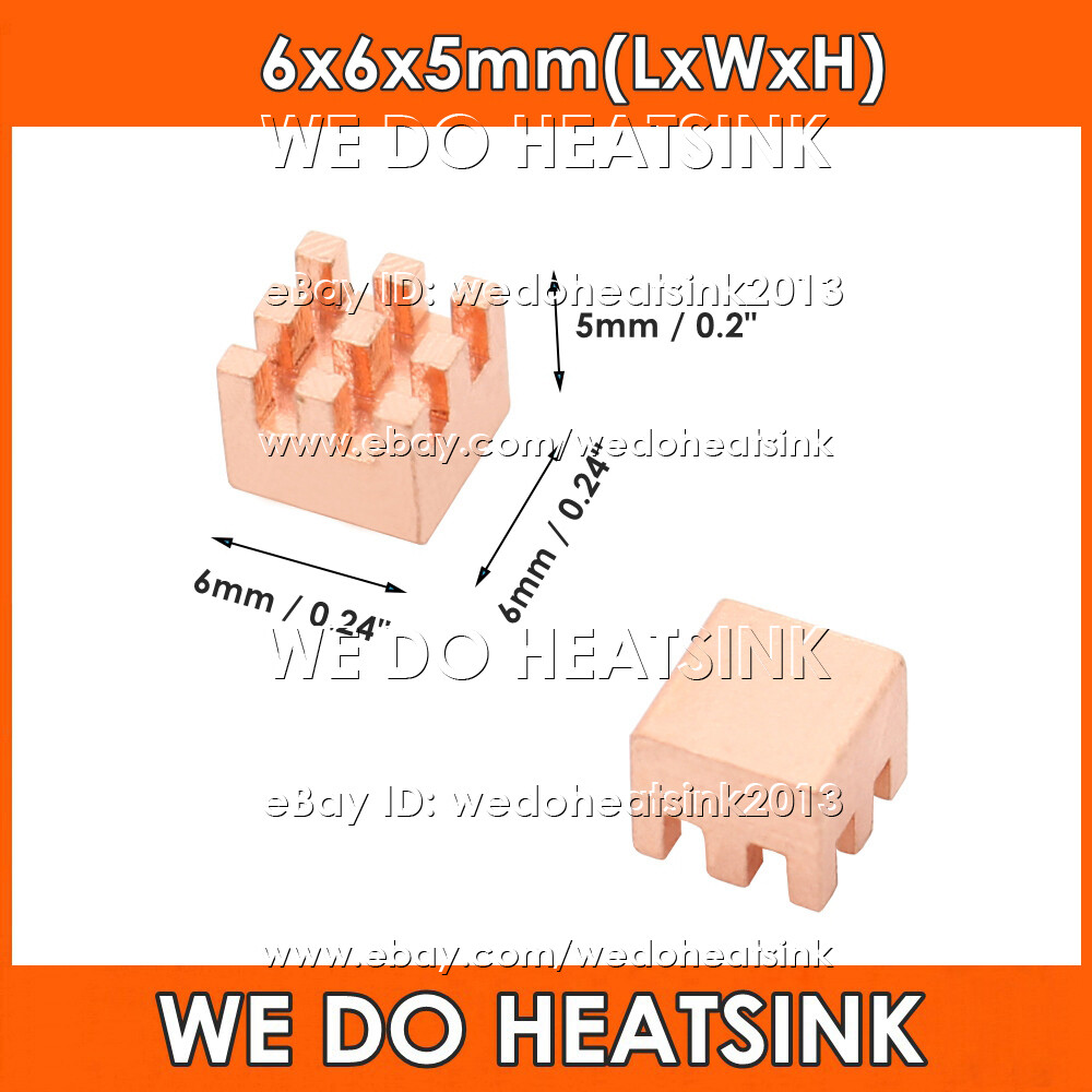 5/10pcs DIY Useful 100% Pure Copper Heatsink Without or With Thermal Tape