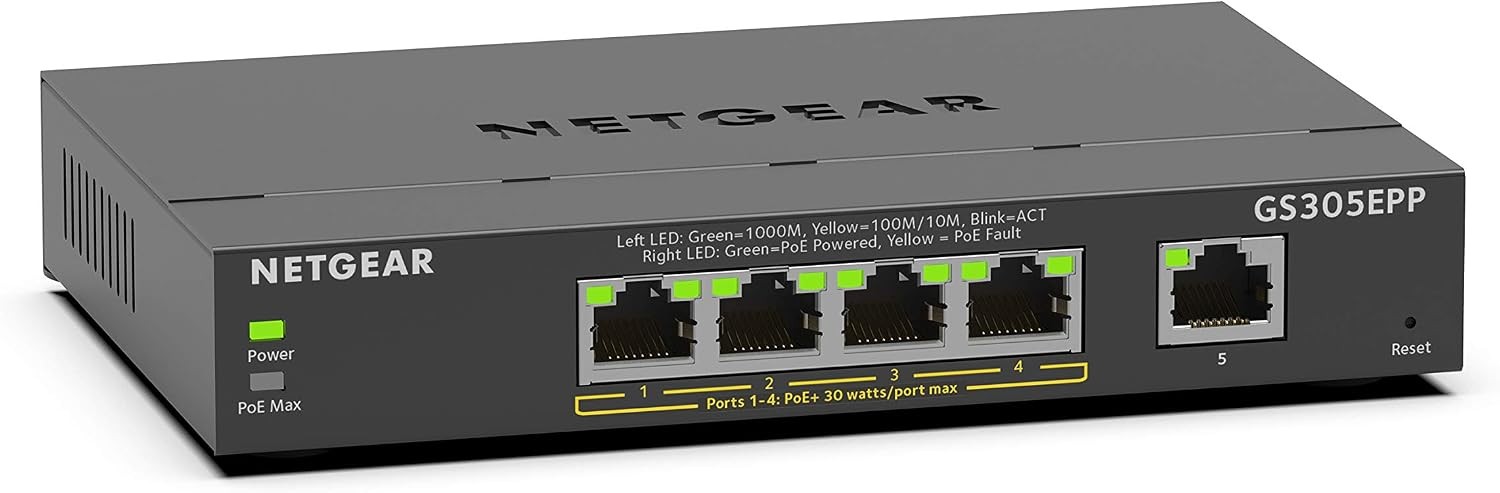 5-Port PoE Gigabit Ethernet Easy Smart Managed Switch GS305EPP Essentials Model