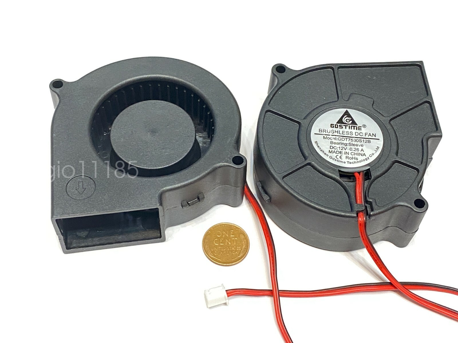 2 Piece Blower 75mm x 30mm 12V cooler Computer PC Fan 2pin Cooling 7530