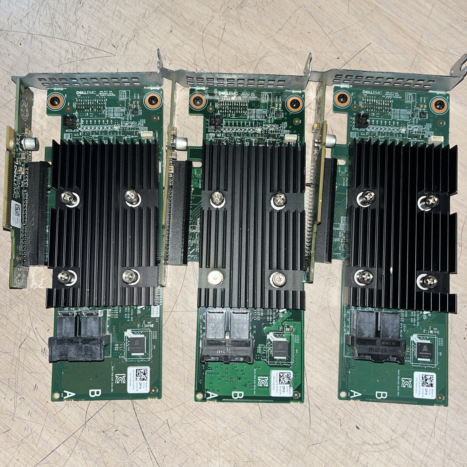 x3 GENUINE DELL 12GB SAS HBA LOW PROFILE CONTROLLER CARD 130M1/0PJW9F