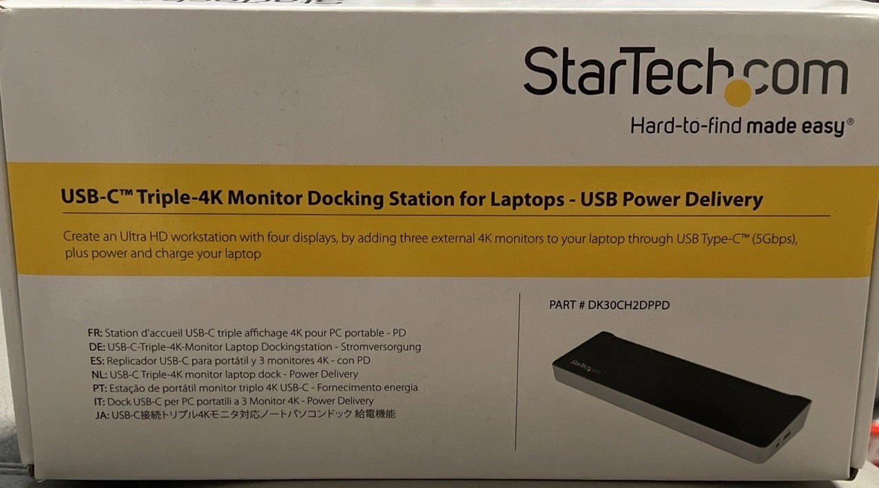 StarTech.com DK30CH2DPPD USB-C Triple 4K Monitor Docking Station OpenBox