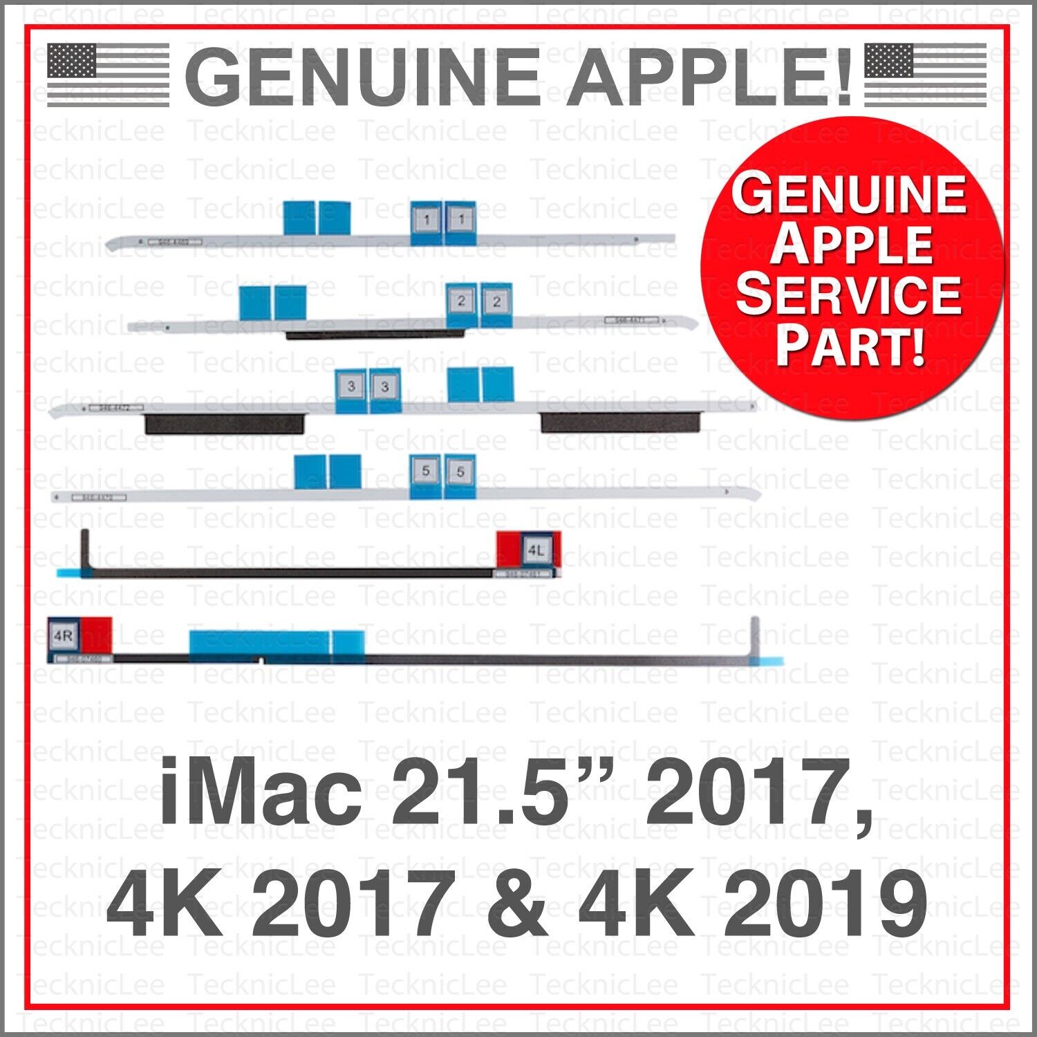 NEW Apple OEM 076-00331 Adhesive Repair Kit for iMac 21.5” 2017 & 2019 4K A1418