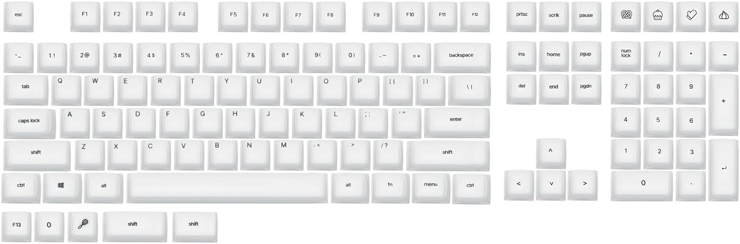 EPOMAKER AegisSil Keycap Set, Silicone Material, Cherry Profile, 113 White 