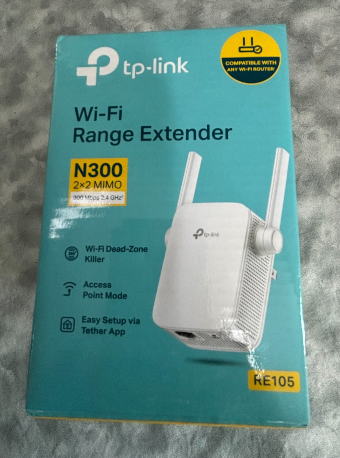 TP-Link RE105 300Mbps WiFi Range Extender Dual Antenna Plug-In N Router Booster