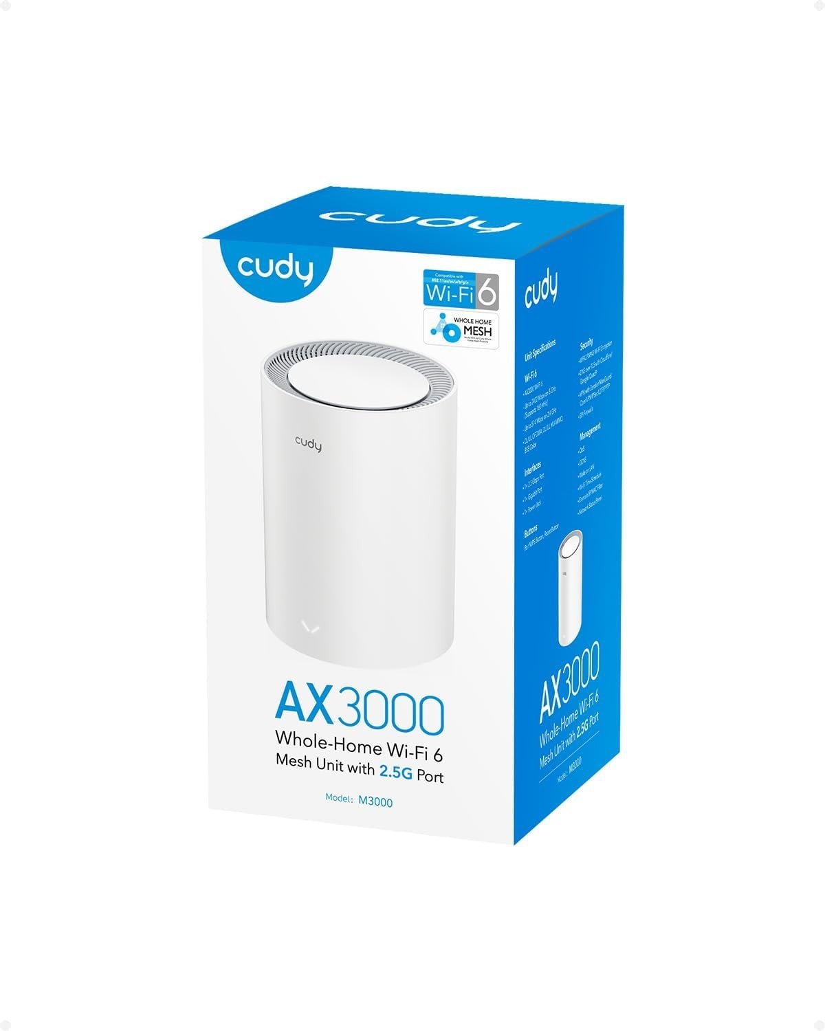 Cudy AX3000 Wi-Fi 6 Mesh, 90 m², OpenWRT, M3000 1-Pack