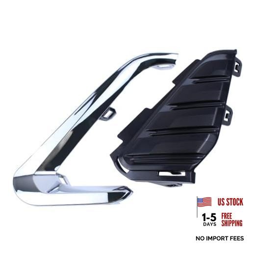 Chrome Front Driver Side Fog Light Cover Bezel & Molding Insert for GMC
