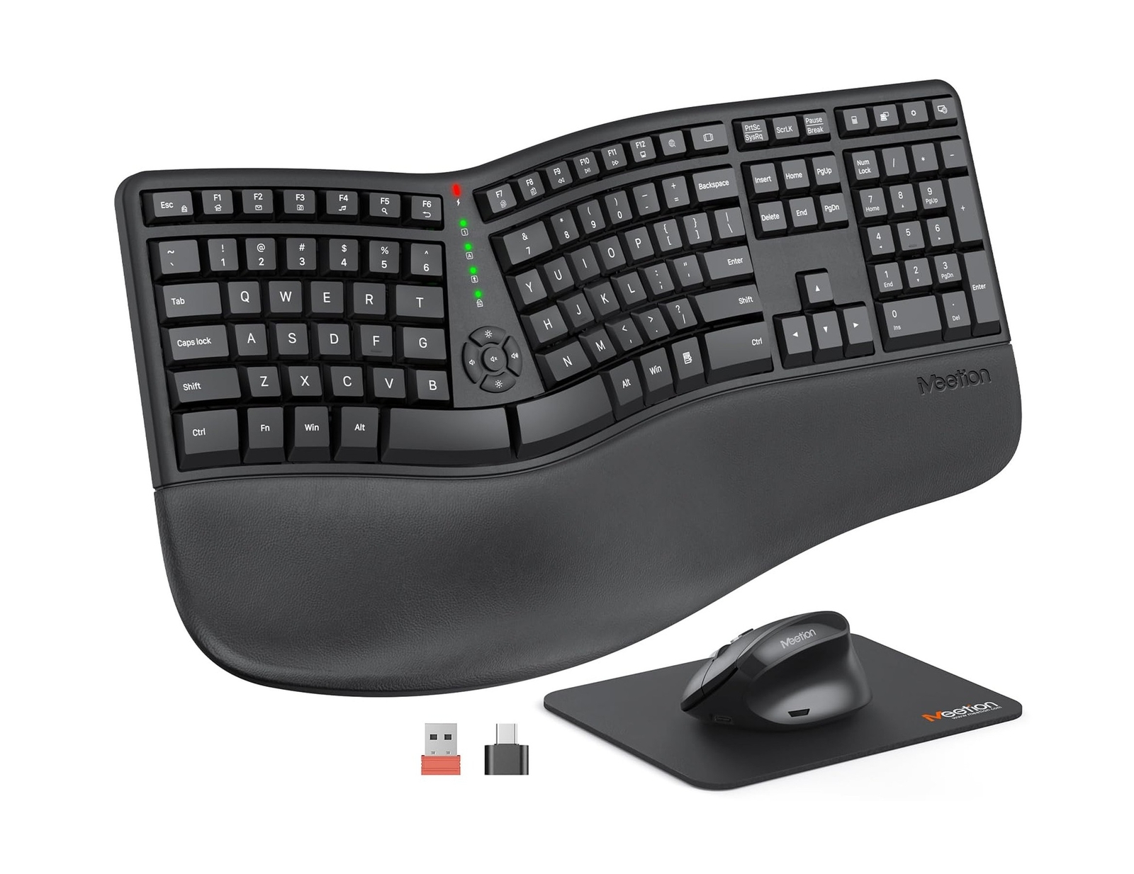 MEETION Ergonomic Wireless Keyboard and Mouse, Ergo Keyboard with Vertical Mo...