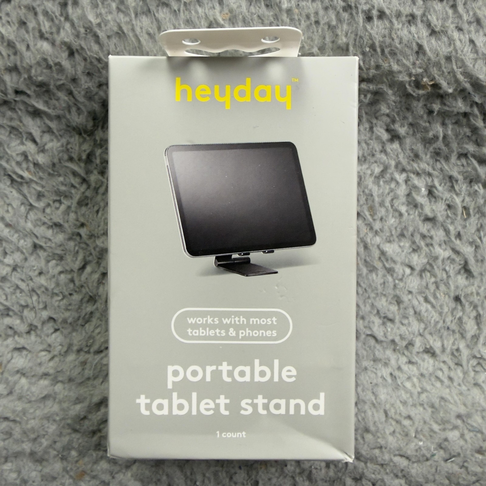 Heyday Portable Tablet Stand Desktop Phone Holder Black Adjustable New Foldable