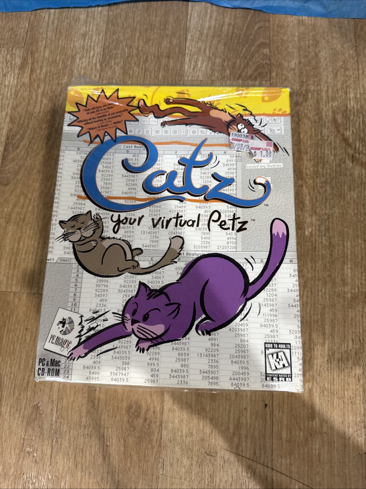 Catz Virtual Petz PC Game Vtg 1997 Windows 95 CD Rare Big Box