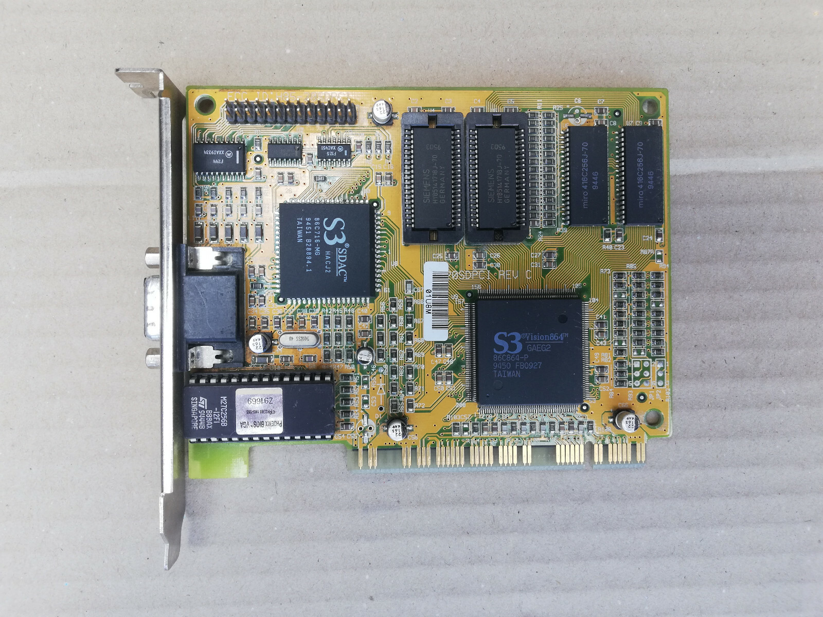 miro 1020SDPCI1MB (2MB) PCI GRAPHICS ADAPTER VGA CARD FCC ID: H85-20SDPCI
