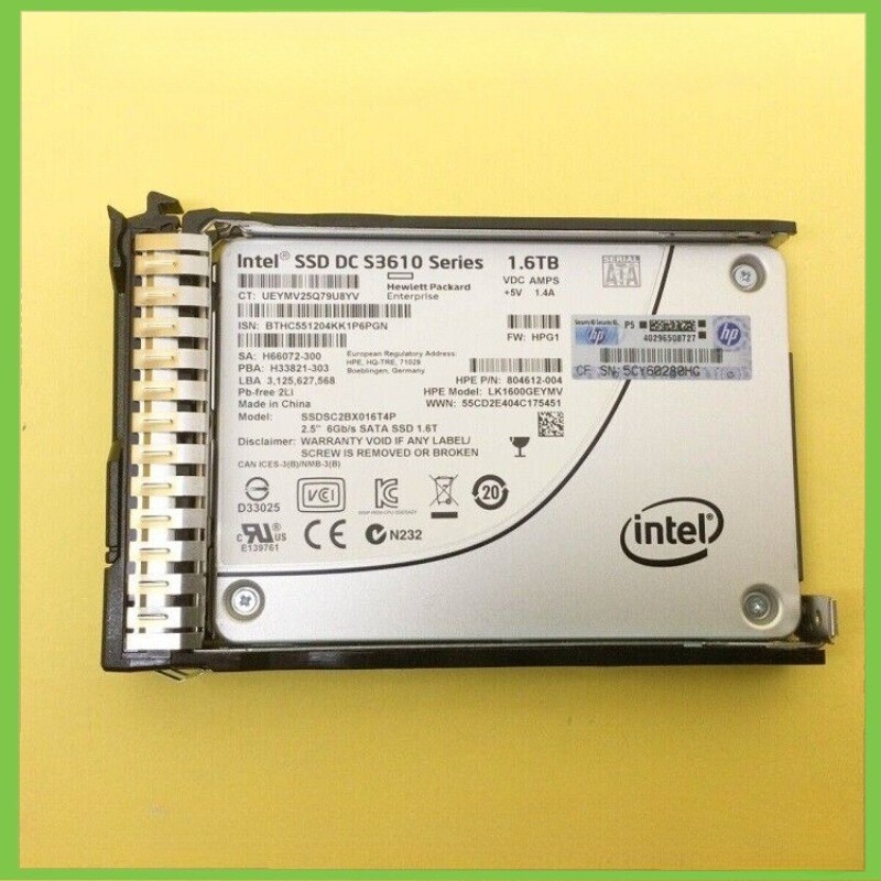 NEW HPE 2.5" 1.6TB SATA 6G G8 G9 Gen10 Server SSD Replace 869386-B21 869581-001