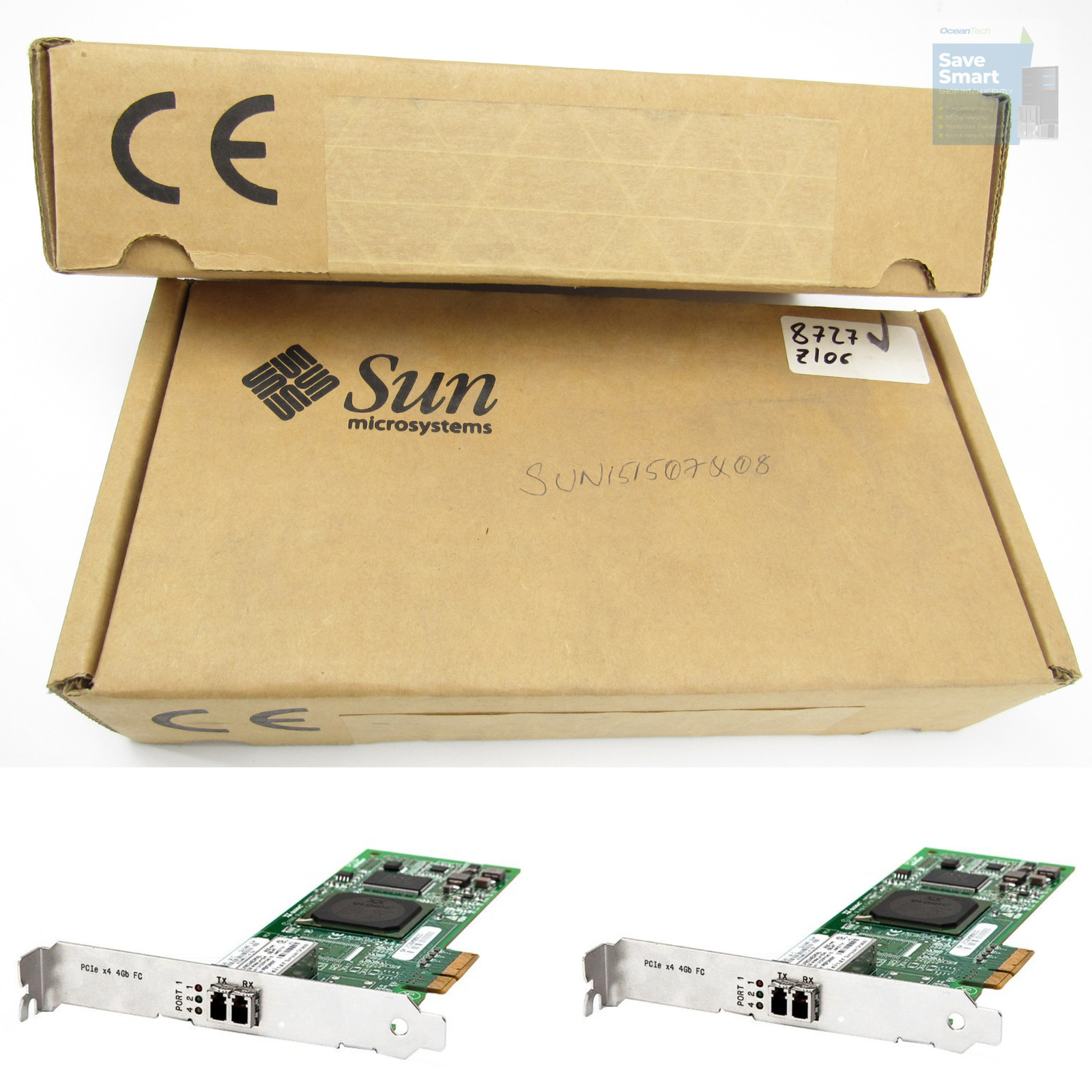2x SUN QLA2460-SUN-XO 1-Port FC Card FC2411101-31-E PCI-X 4GB Lot 2