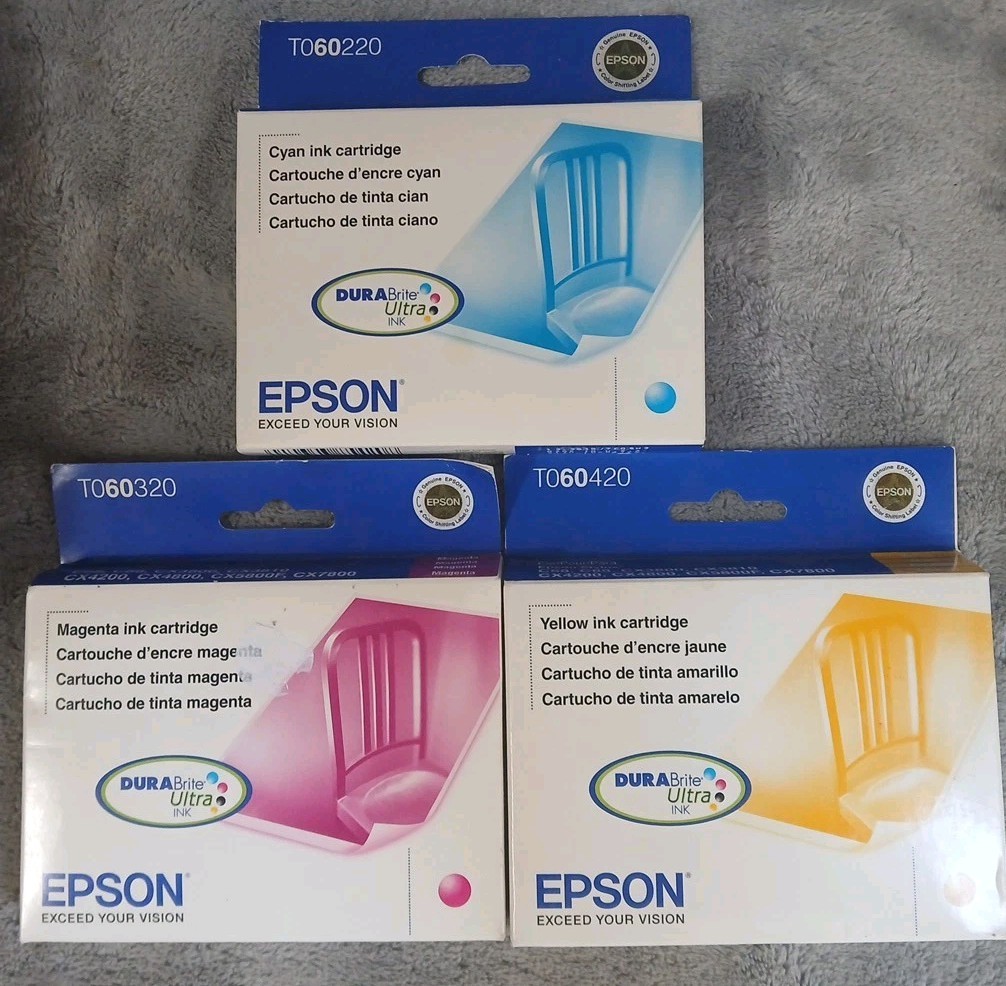 3 Epson Ink Cartridges Stylus Models All Expired READ DESC for COLORS EXP DATES