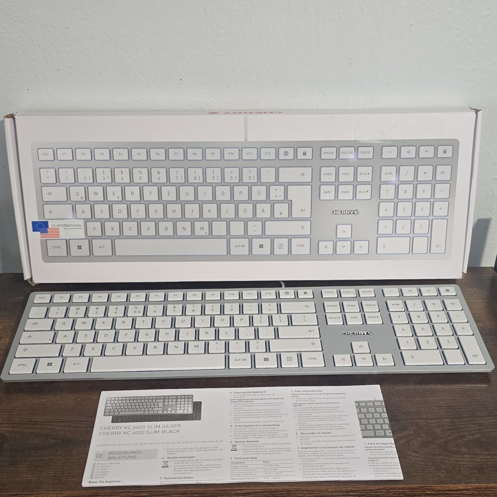 Cherry KC 6000 Slim Office Wired Keyboard For Mac White [JK-1610US-1/01]