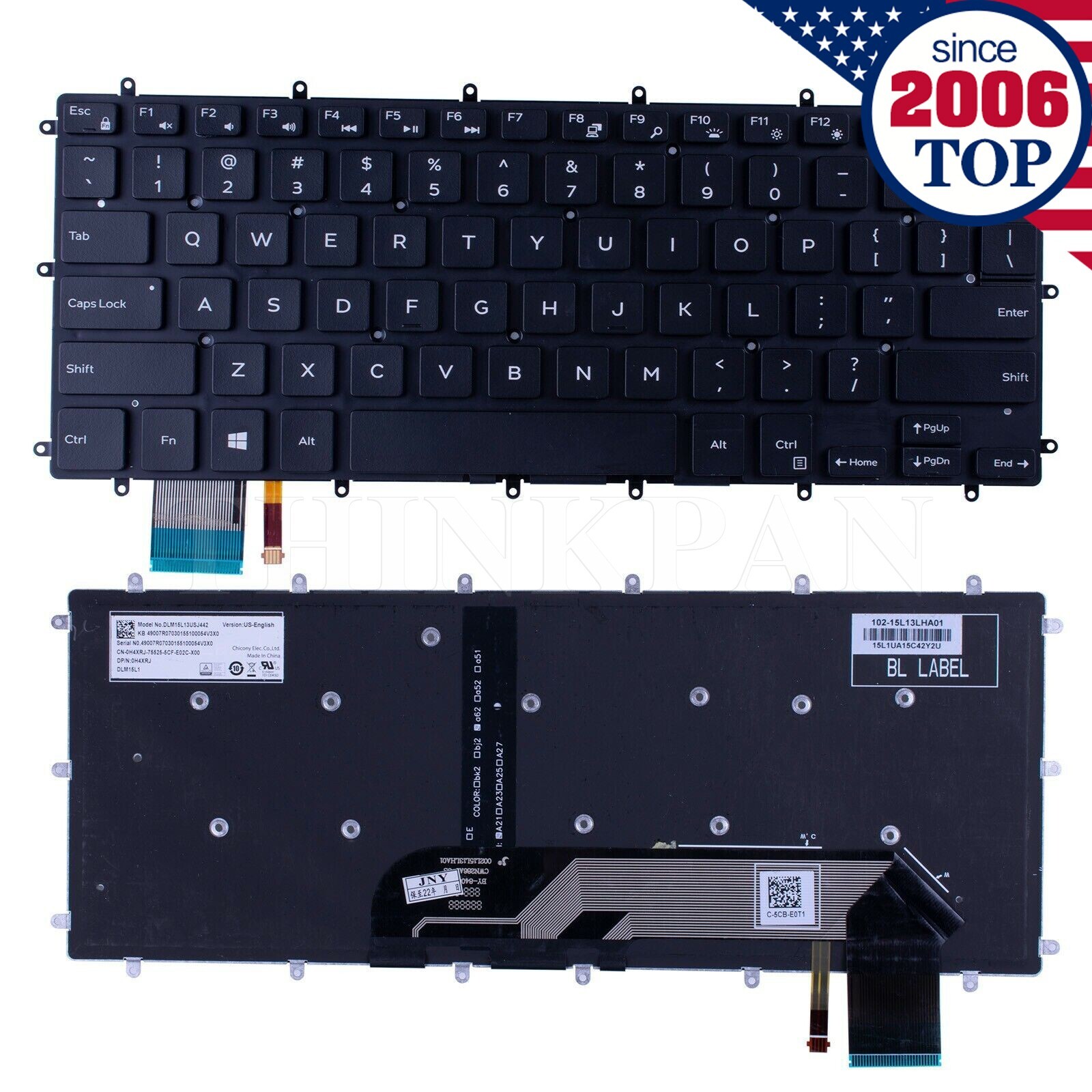 New US Backlit Keyboard for Dell Inspiron 13 5368 5378 5578 7368 7378 0H4XRJ
