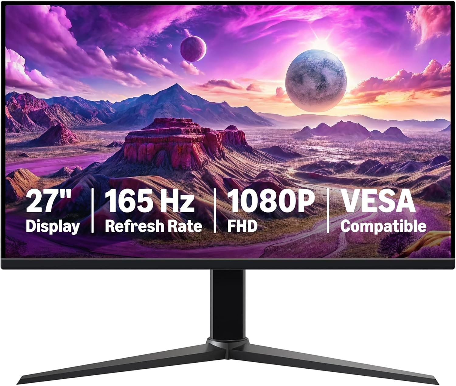 Amazon Basics 27 Inch Gaming Monitor, FHD 1080P, 165Hz, 1ms Response, Black