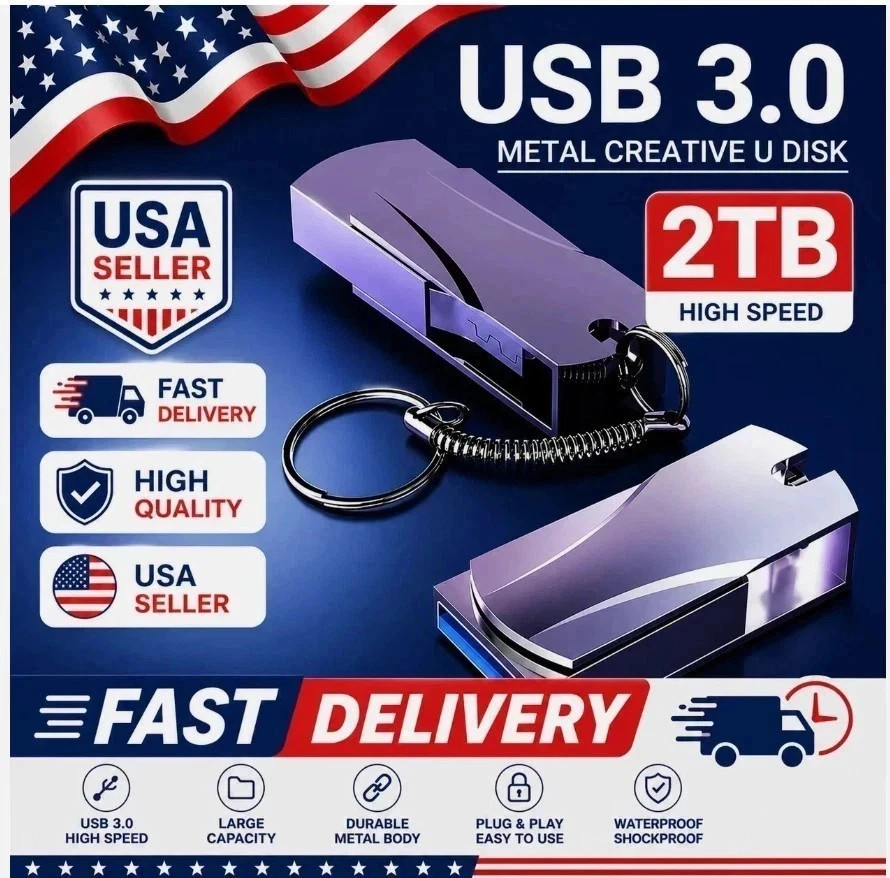 2TB Metal Usb 3.0 Pen Drive 2TB Usb Flash Drives 1TB High Speed Pendrive Waterpr
